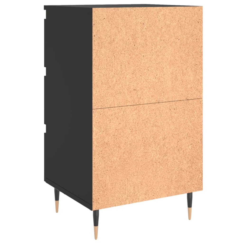 vidaXL Yöpöydät 2 kpl musta 40x35x69 cm tekninen puu