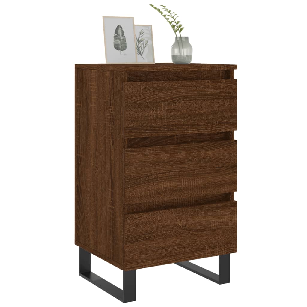 vidaXL Yöpöydät 2 kpl ruskea tammi 40x35x69 cm tekninen puu