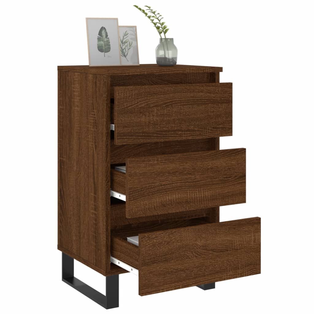 vidaXL Yöpöydät 2 kpl ruskea tammi 40x35x69 cm tekninen puu