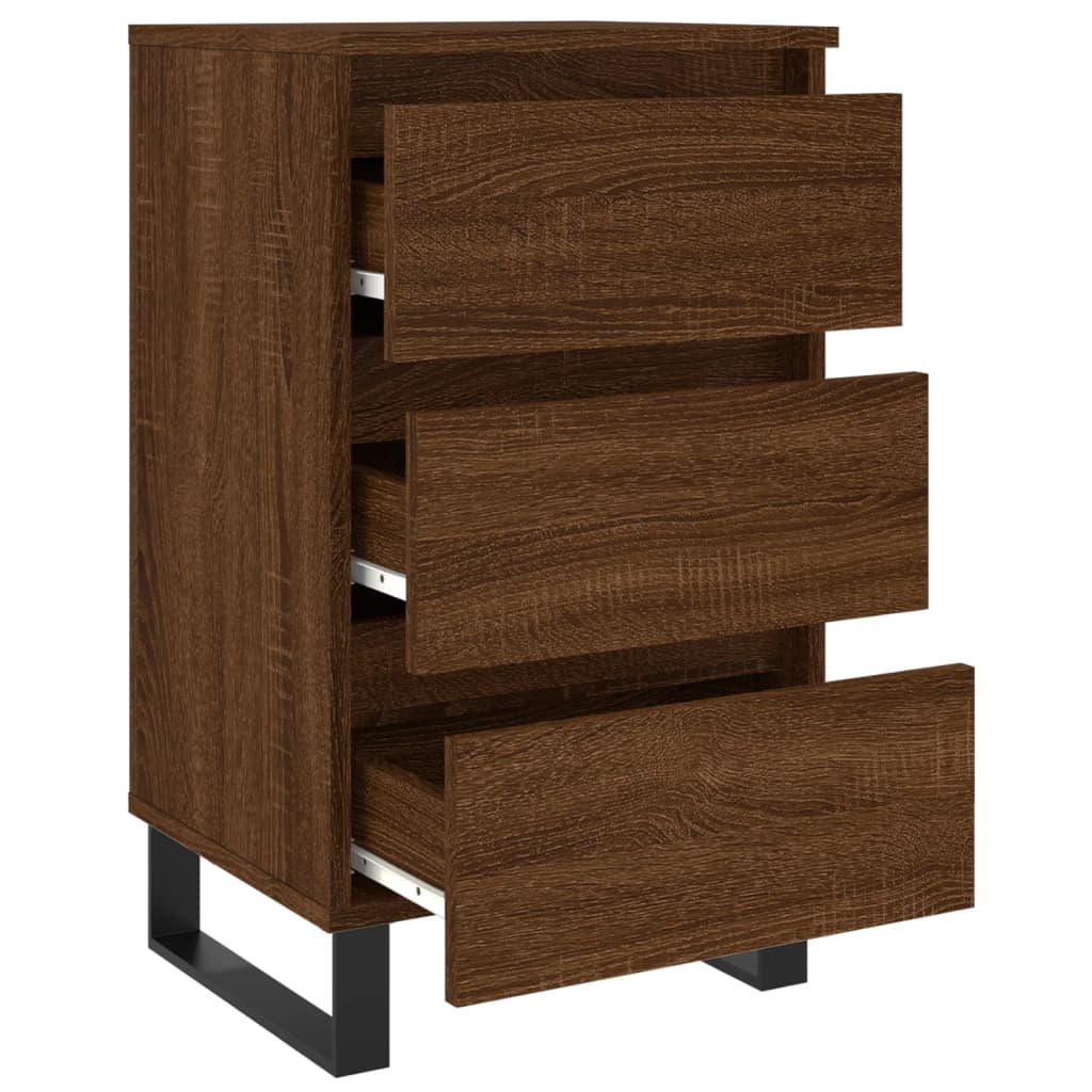 vidaXL Yöpöydät 2 kpl ruskea tammi 40x35x69 cm tekninen puu