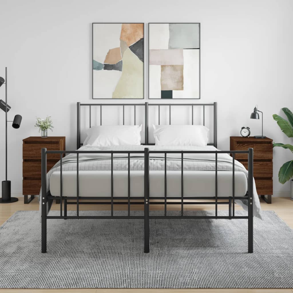 vidaXL Yöpöydät 2 kpl ruskea tammi 40x35x69 cm tekninen puu