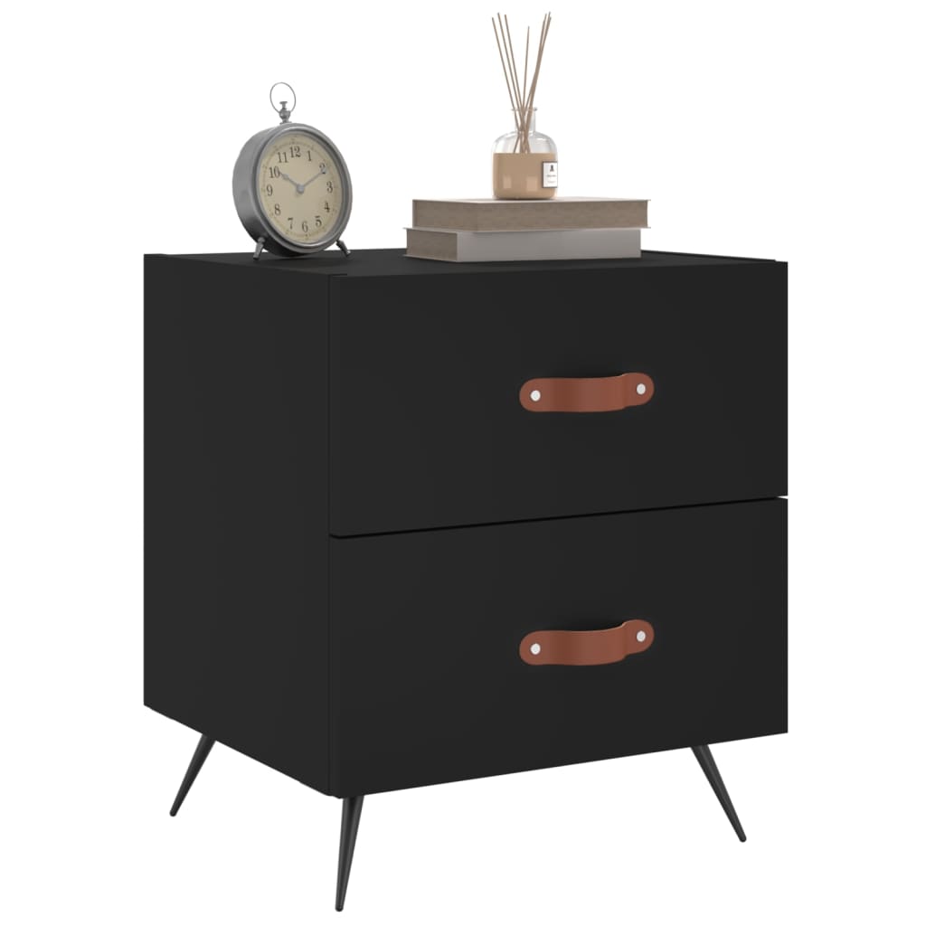 vidaXL Yöpöydät 2 kpl musta 40x35x47,5 cm tekninen puu