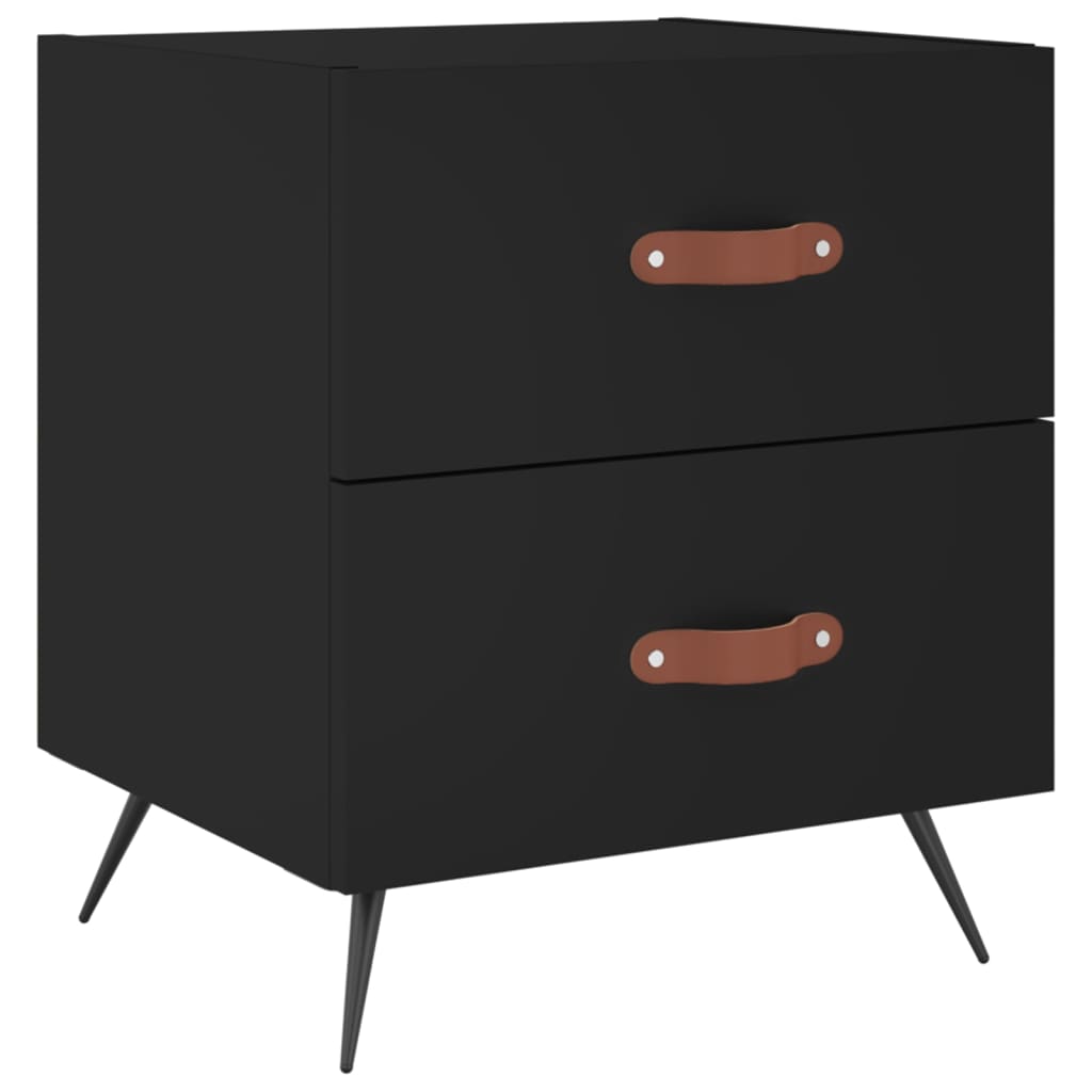 vidaXL Yöpöydät 2 kpl musta 40x35x47,5 cm tekninen puu