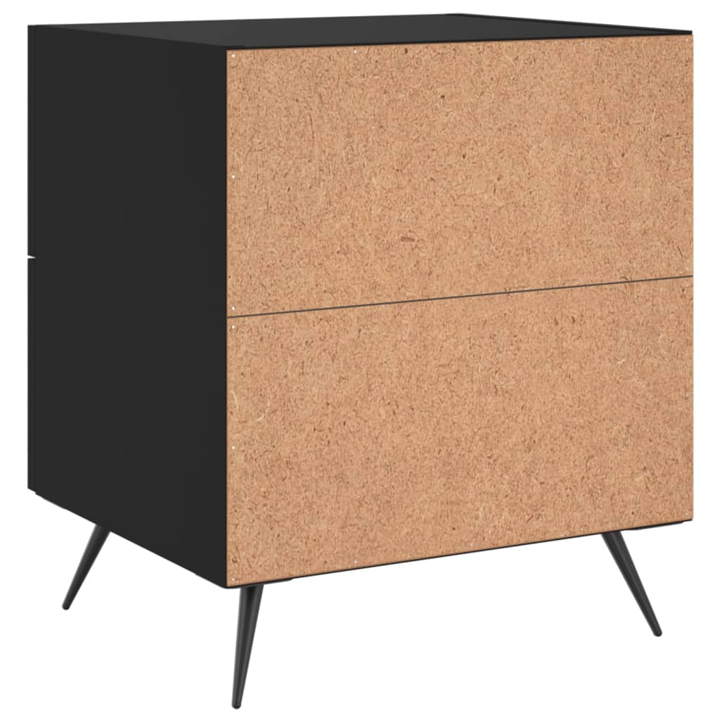 vidaXL Yöpöydät 2 kpl musta 40x35x47,5 cm tekninen puu