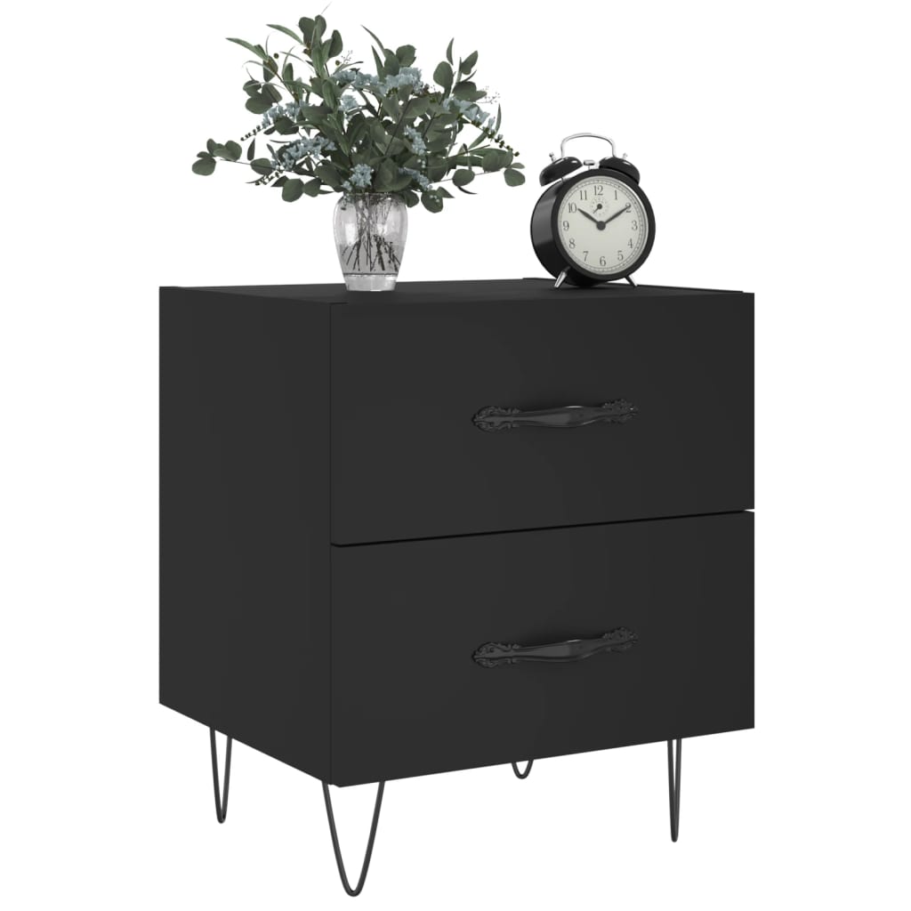 vidaXL Yöpöydät 2 kpl musta 40x35x47,5 cm tekninen puu