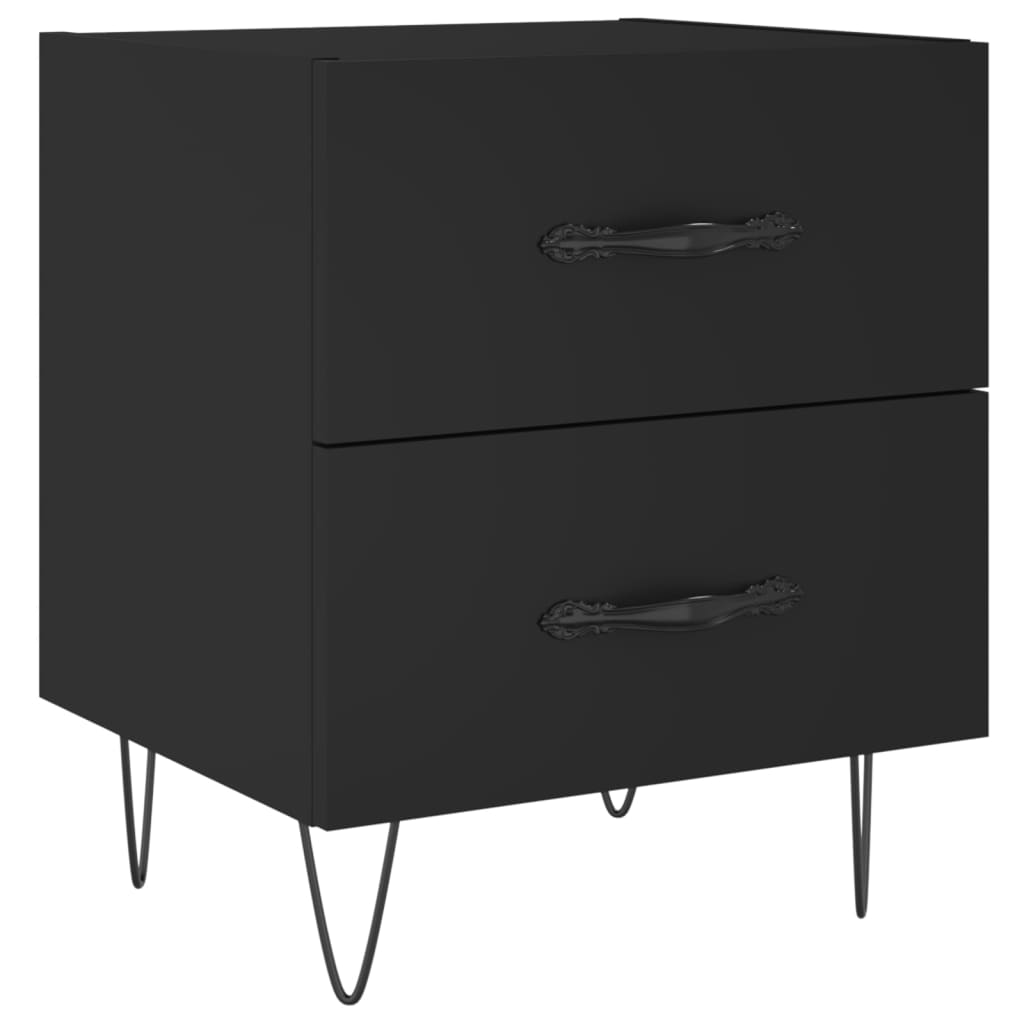 vidaXL Yöpöydät 2 kpl musta 40x35x47,5 cm tekninen puu