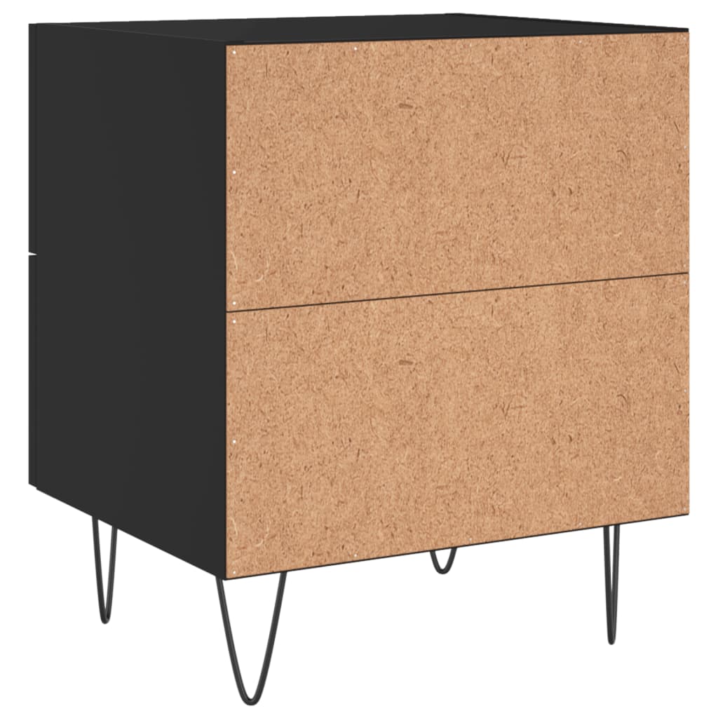 vidaXL Yöpöydät 2 kpl musta 40x35x47,5 cm tekninen puu