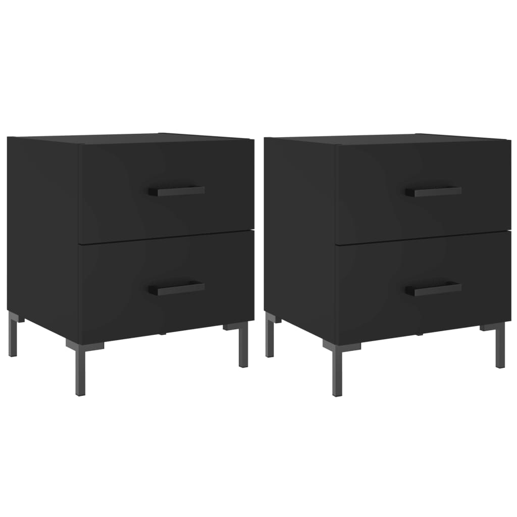 vidaXL Yöpöydät 2 kpl musta 40x35x47,5 cm tekninen puu
