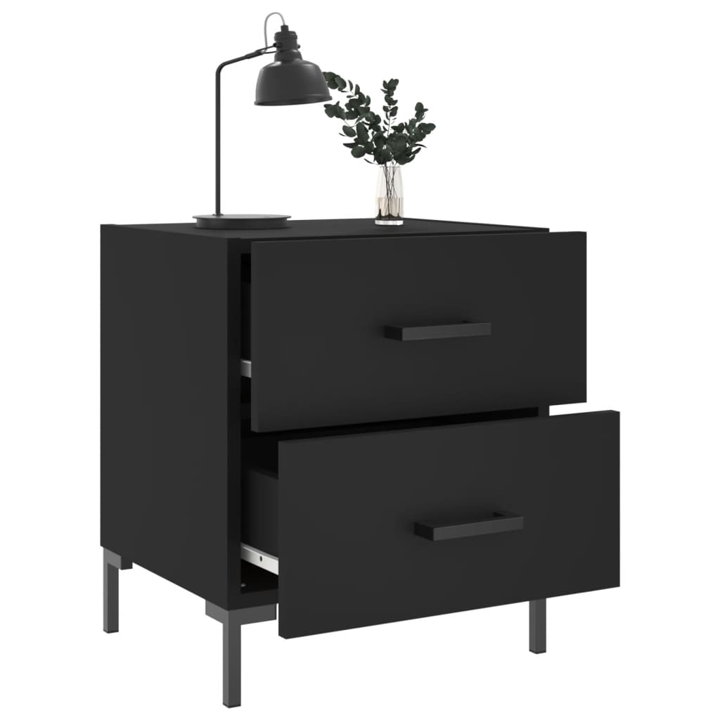 vidaXL Yöpöydät 2 kpl musta 40x35x47,5 cm tekninen puu