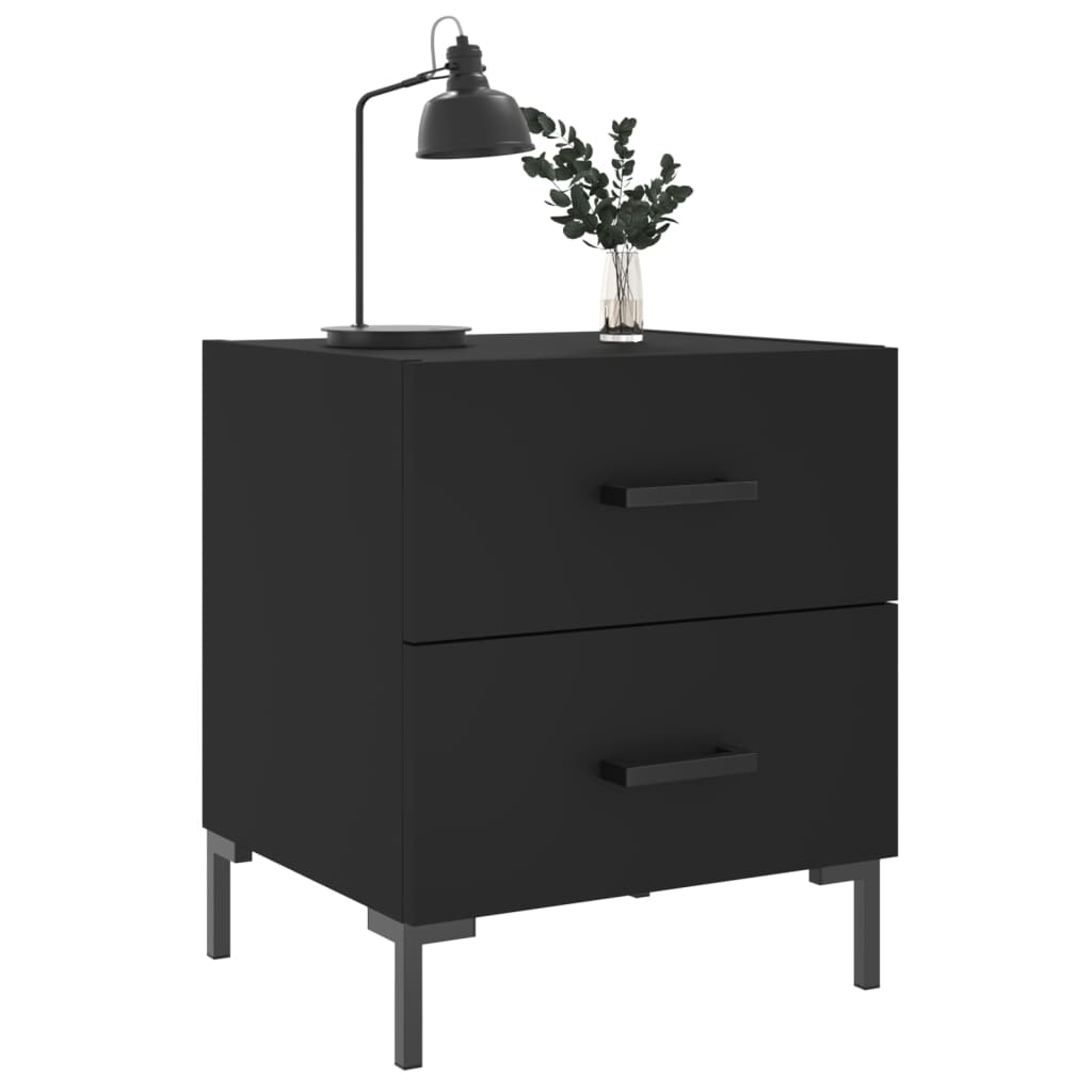 vidaXL Yöpöydät 2 kpl musta 40x35x47,5 cm tekninen puu