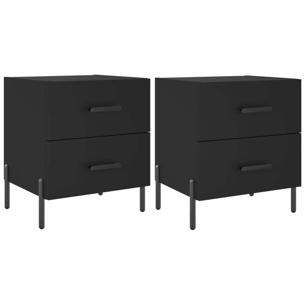 vidaXL Yöpöydät 2 kpl musta 40x35x47,5 cm tekninen puu