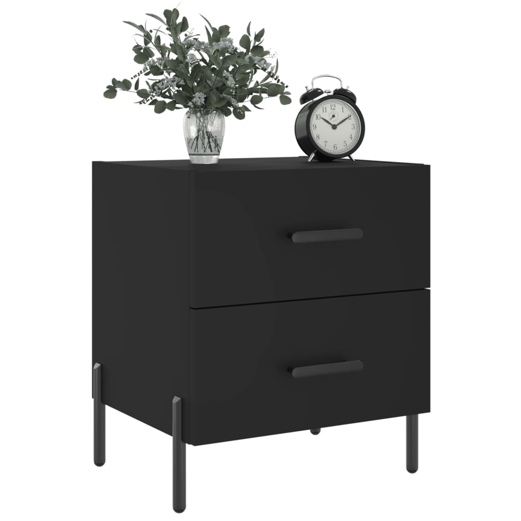 vidaXL Yöpöydät 2 kpl musta 40x35x47,5 cm tekninen puu