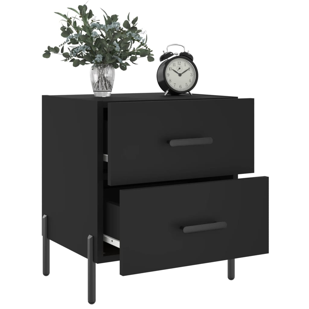 vidaXL Yöpöydät 2 kpl musta 40x35x47,5 cm tekninen puu