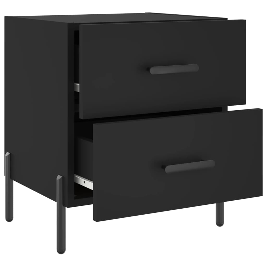 vidaXL Yöpöydät 2 kpl musta 40x35x47,5 cm tekninen puu