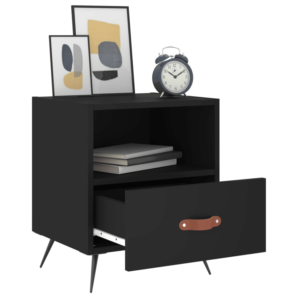 vidaXL Yöpöydät 2 kpl musta 40x35x47,5 cm tekninen puu