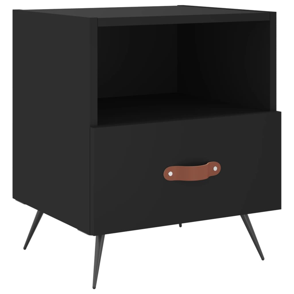 vidaXL Yöpöydät 2 kpl musta 40x35x47,5 cm tekninen puu
