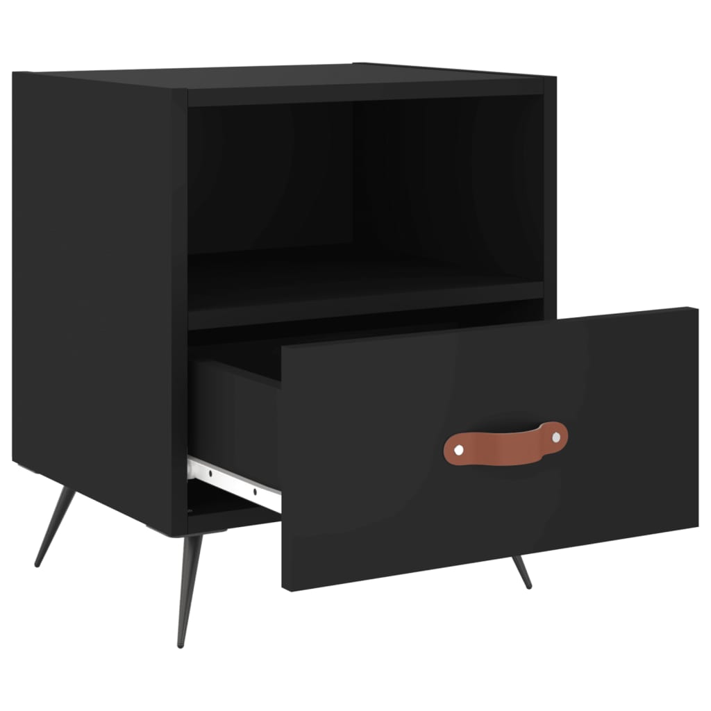 vidaXL Yöpöydät 2 kpl musta 40x35x47,5 cm tekninen puu