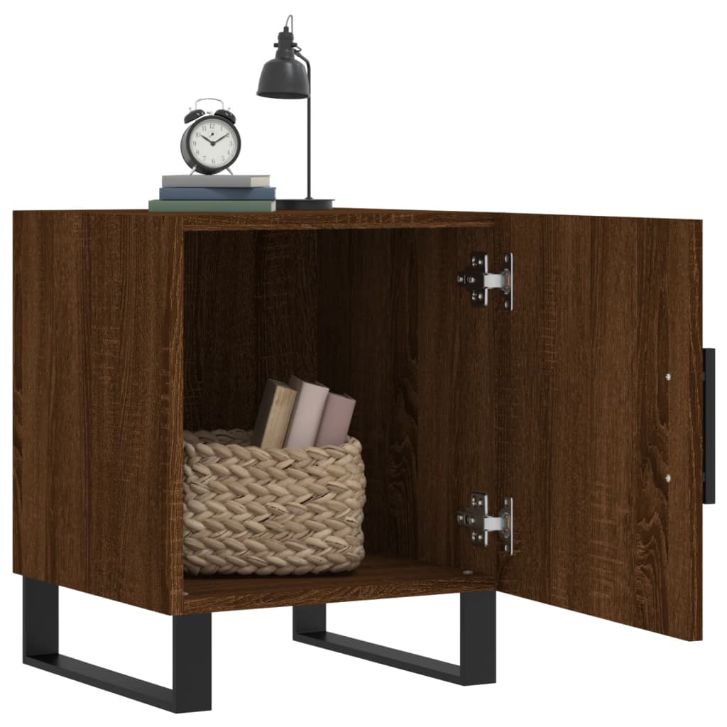 vidaXL Yöpöydät 2 kpl ruskea tammi 40x40x50 cm tekninen puu