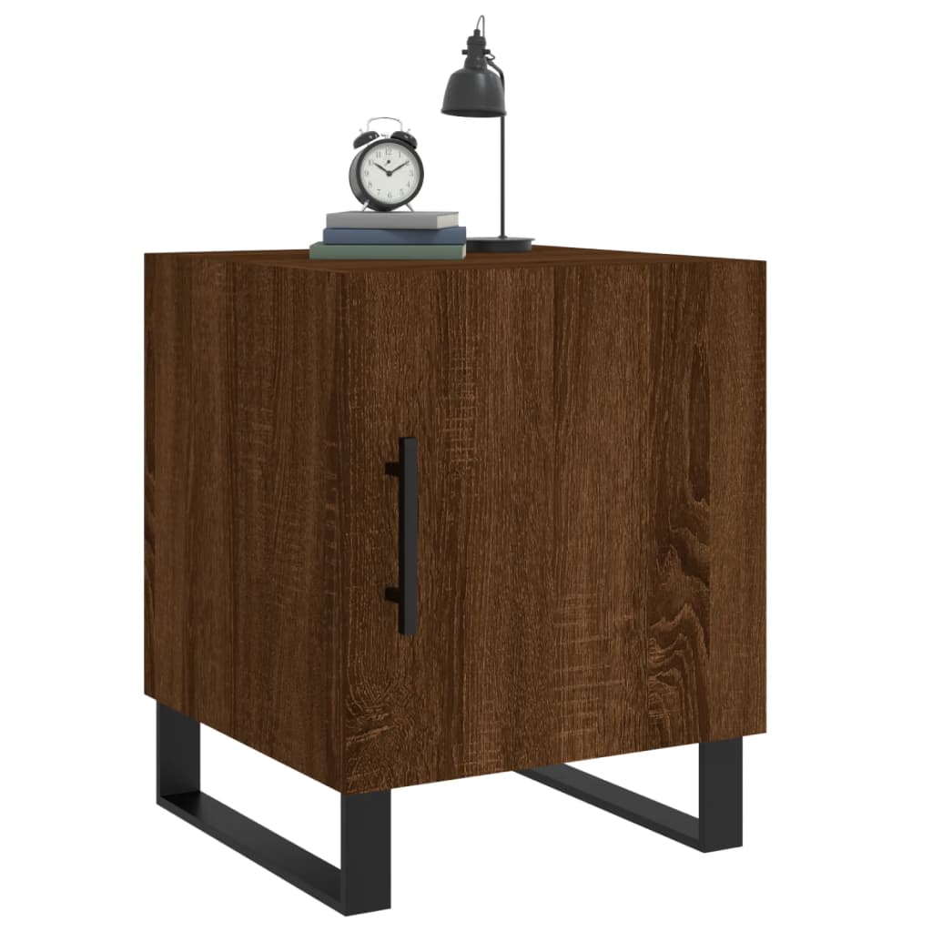 vidaXL Yöpöydät 2 kpl ruskea tammi 40x40x50 cm tekninen puu