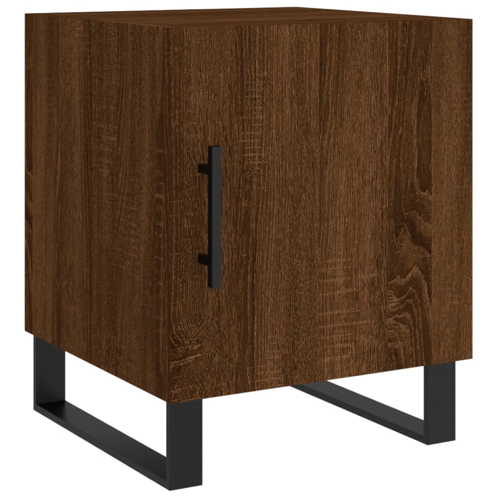 vidaXL Yöpöydät 2 kpl ruskea tammi 40x40x50 cm tekninen puu