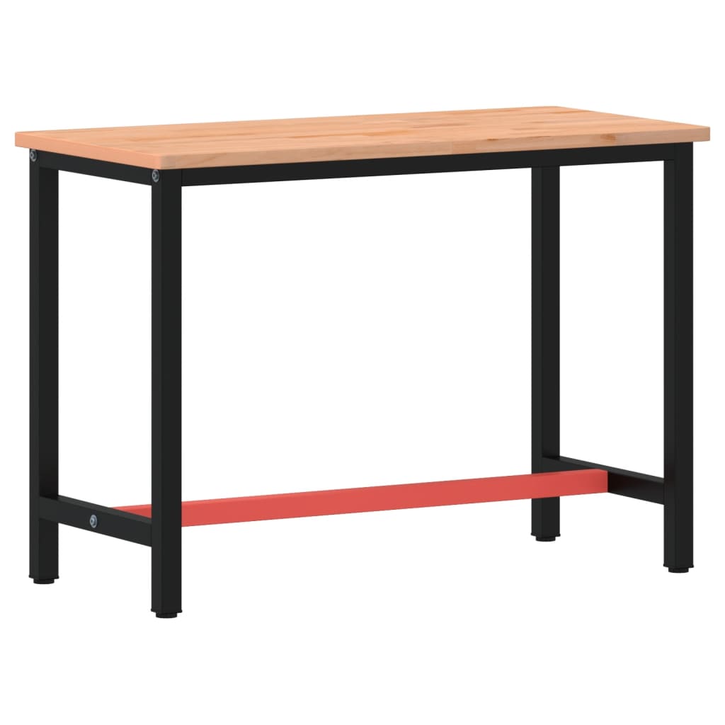 vidaXL Työpöytä työtaso 115x55x81,5 cm täysi pyökki metalli