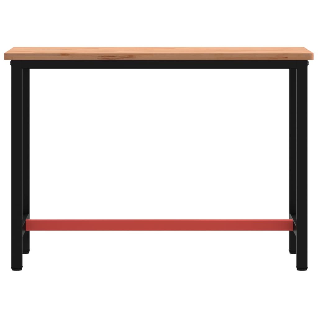 vidaXL Työpöytä työtaso 115x55x81,5 cm täysi pyökki metalli