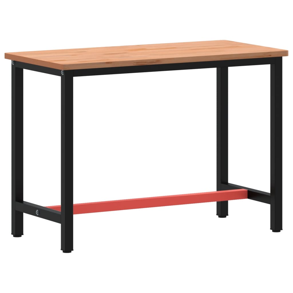 vidaXL Työpöytä työtaso 115x55x81,5 cm täysi pyökki metalli