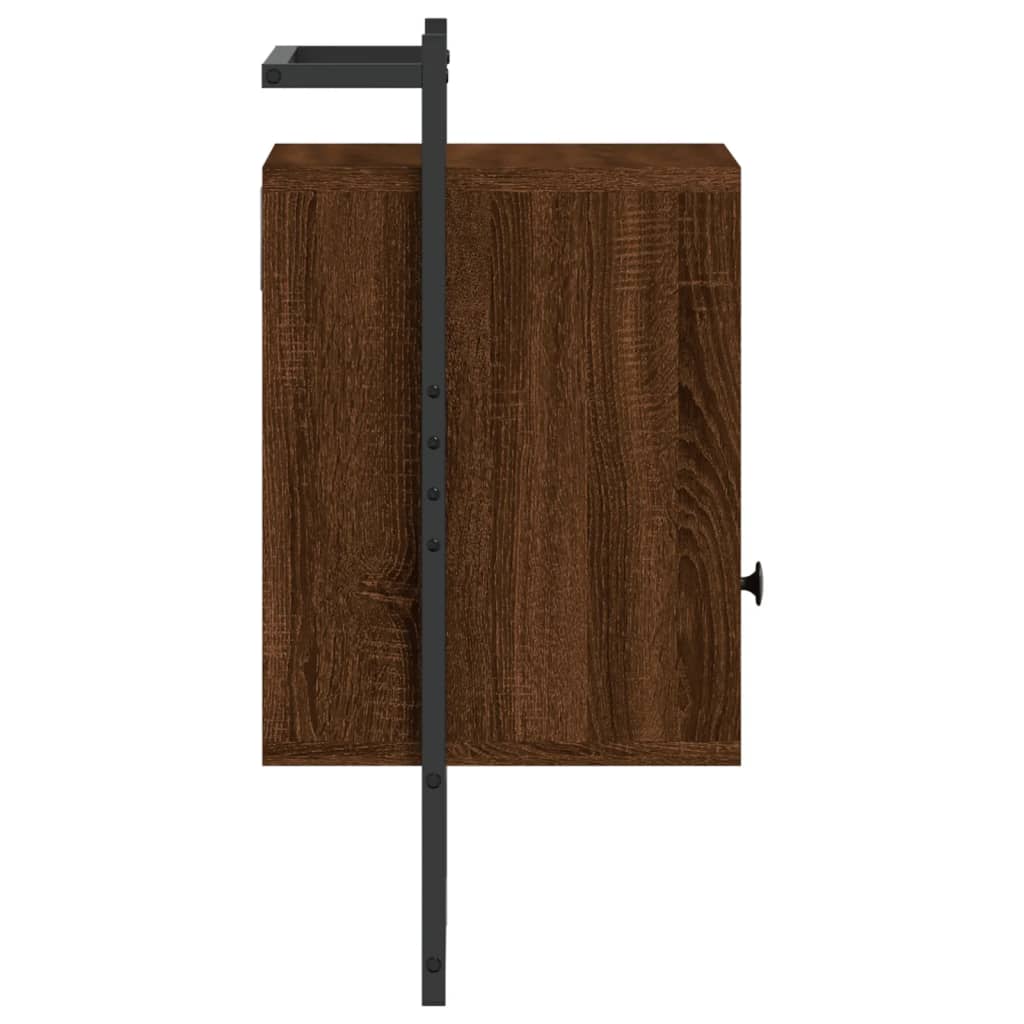 vidaXL Yöpöydät seinälle 2 kpl ruskea tammi 40x30x61 cm tekninen puu