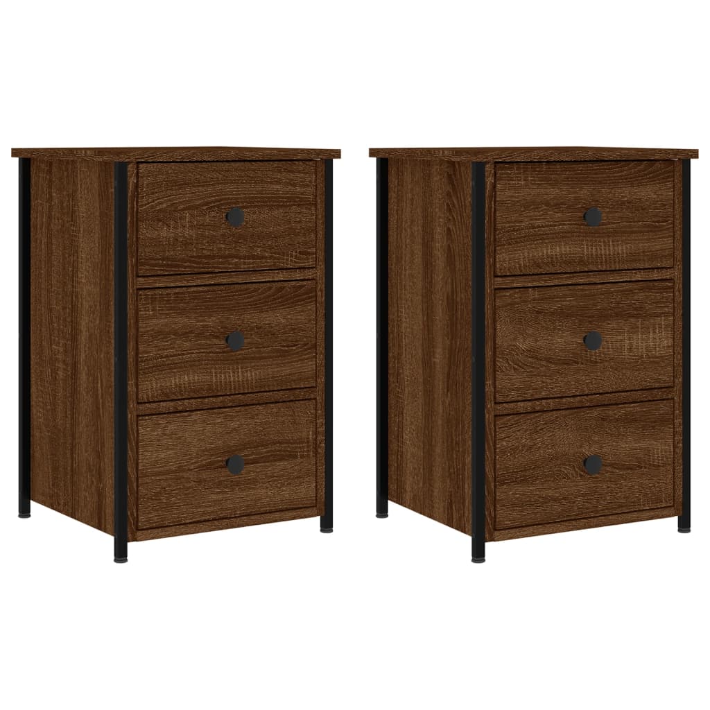 vidaXL Yöpöydät 2 kpl ruskea tammi 40x36x60 cm tekninen puu