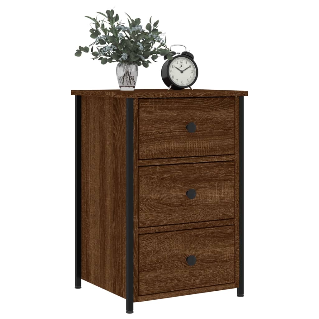 vidaXL Yöpöydät 2 kpl ruskea tammi 40x36x60 cm tekninen puu