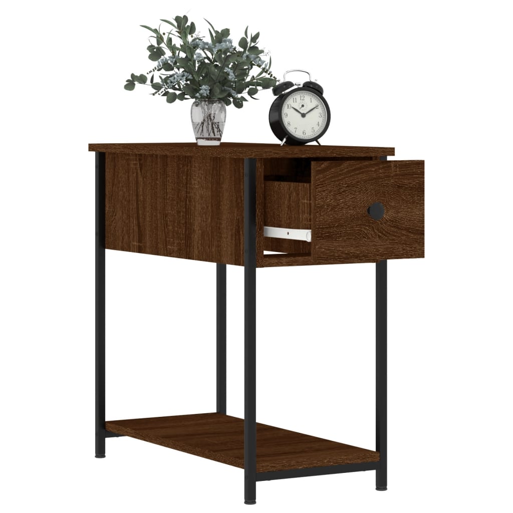 vidaXL Yöpöydät 2 kpl ruskea tammi 30x60x60 cm tekninen puu
