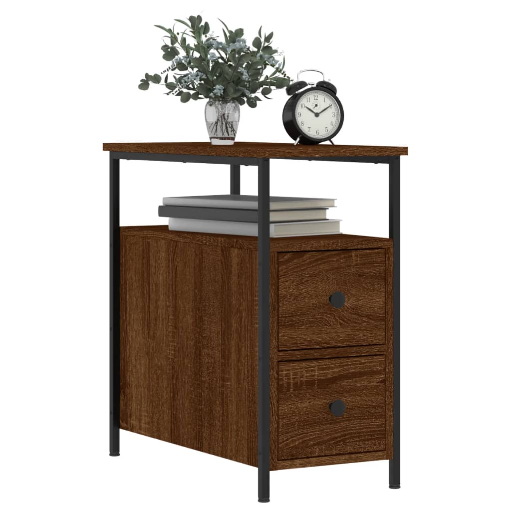 vidaXL Yöpöydät 2 kpl ruskea tammi 30x60x60 cm tekninen puu