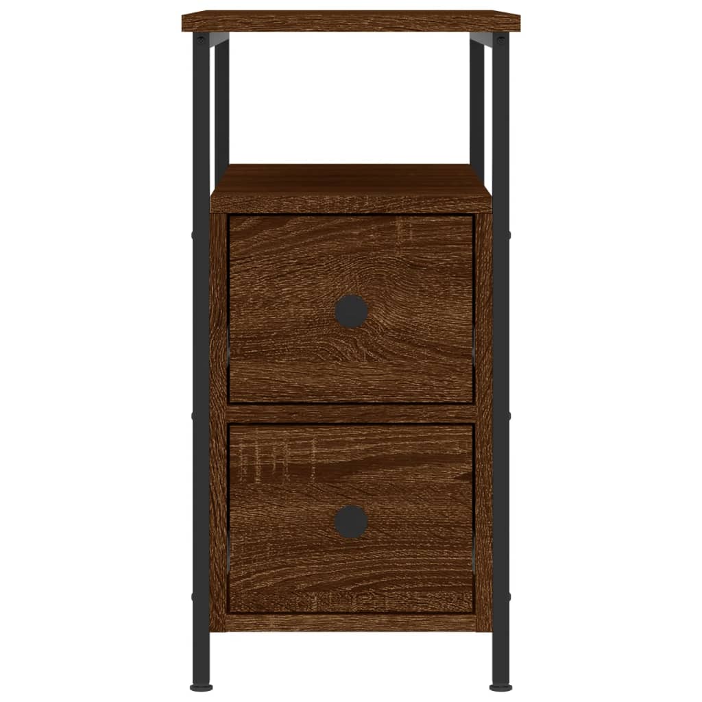 vidaXL Yöpöydät 2 kpl ruskea tammi 30x60x60 cm tekninen puu
