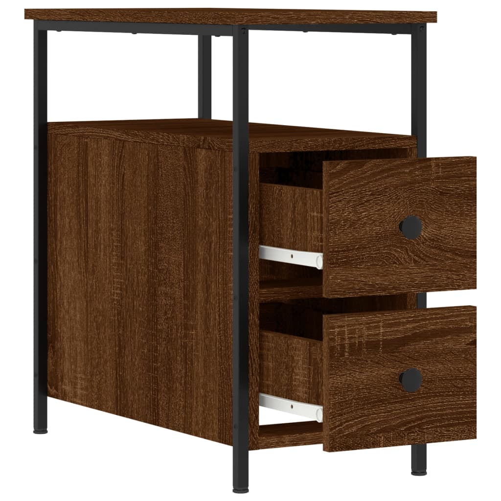 vidaXL Yöpöydät 2 kpl ruskea tammi 30x60x60 cm tekninen puu