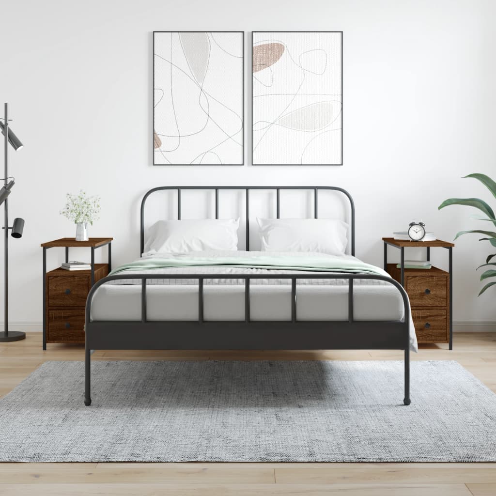 vidaXL Yöpöydät 2 kpl ruskea tammi 30x60x60 cm tekninen puu