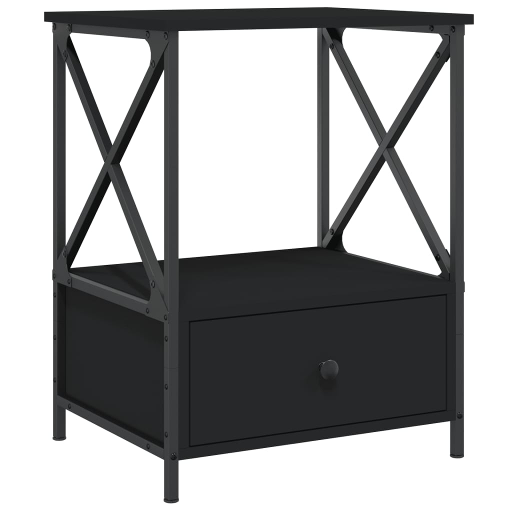 vidaXL Yöpöydät 2 kpl musta 50x41x65 cm tekninen puu