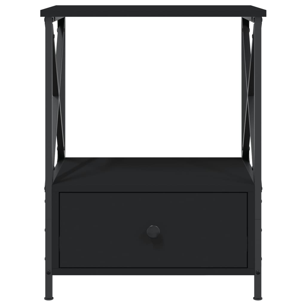vidaXL Yöpöydät 2 kpl musta 50x41x65 cm tekninen puu
