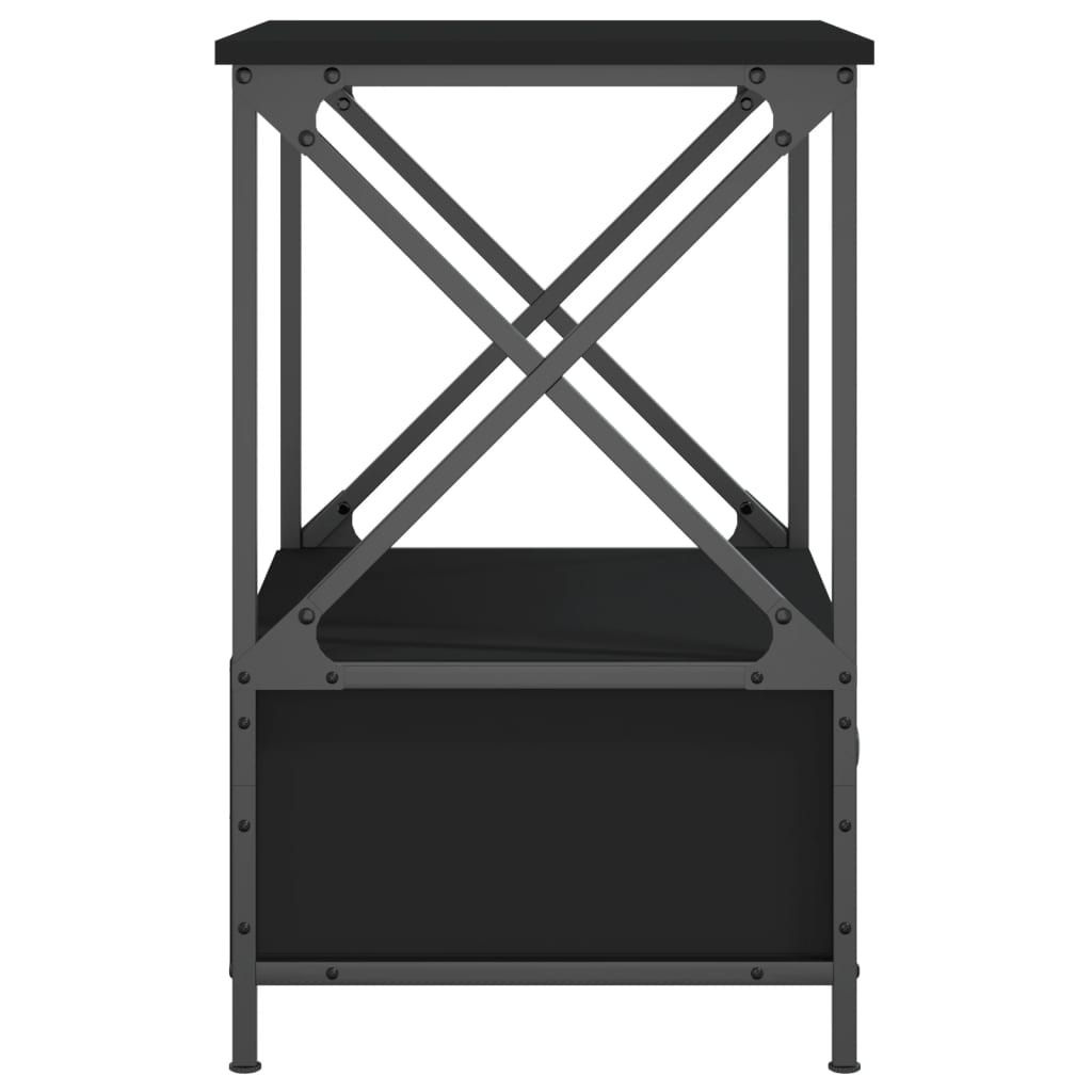 vidaXL Yöpöydät 2 kpl musta 50x41x65 cm tekninen puu