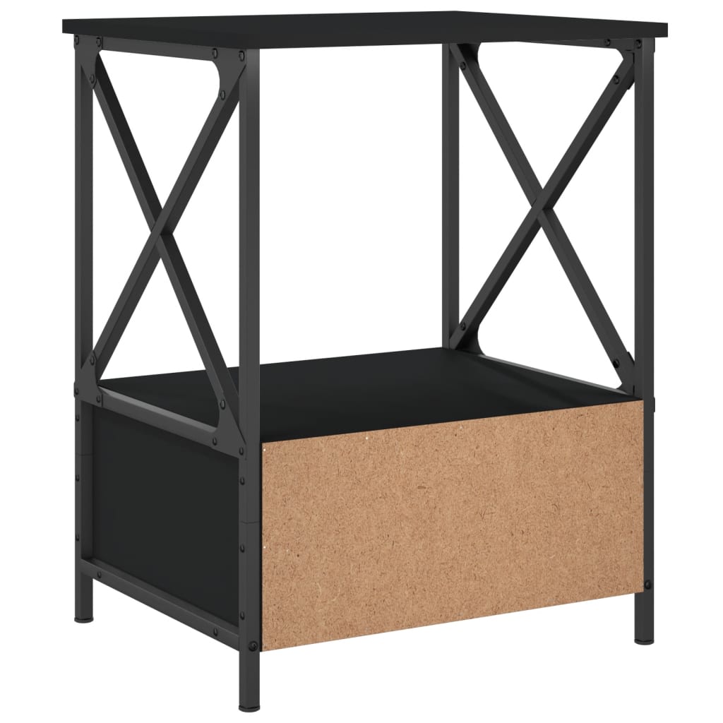 vidaXL Yöpöydät 2 kpl musta 50x41x65 cm tekninen puu