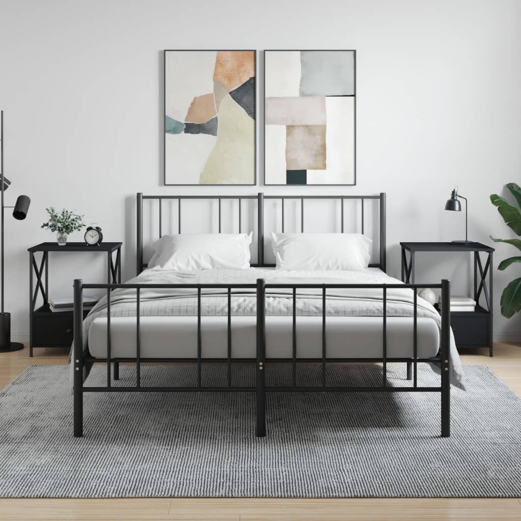 vidaXL Yöpöydät 2 kpl musta 50x41x65 cm tekninen puu