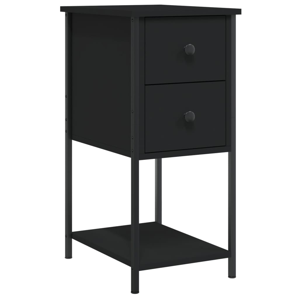 vidaXL Yöpöytä musta 32x42x70 cm tekninen puu