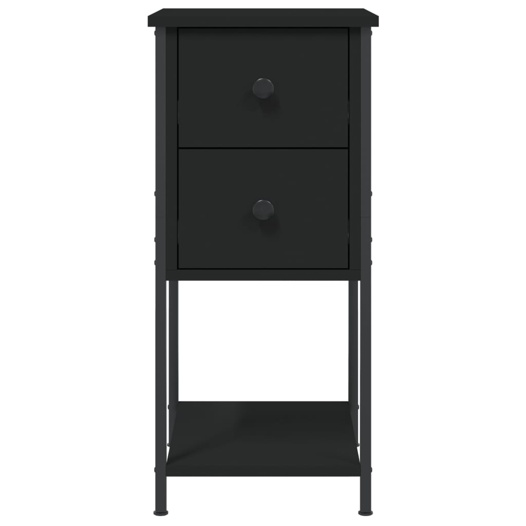 vidaXL Yöpöytä musta 32x42x70 cm tekninen puu