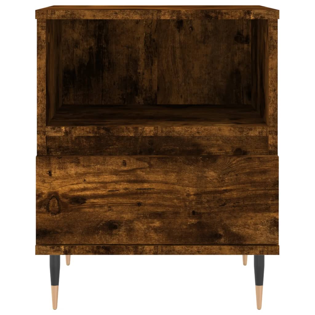 vidaXL Yöpöydät 2 kpl savutammi 40x35x50 cm tekninen puu