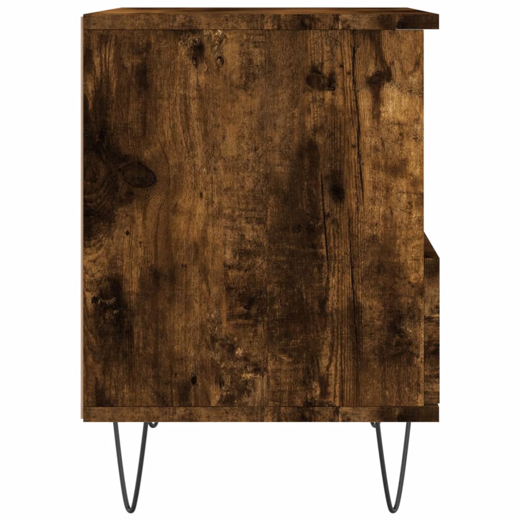 vidaXL Yöpöydät 2 kpl savutammi 40x35x50 cm tekninen puu