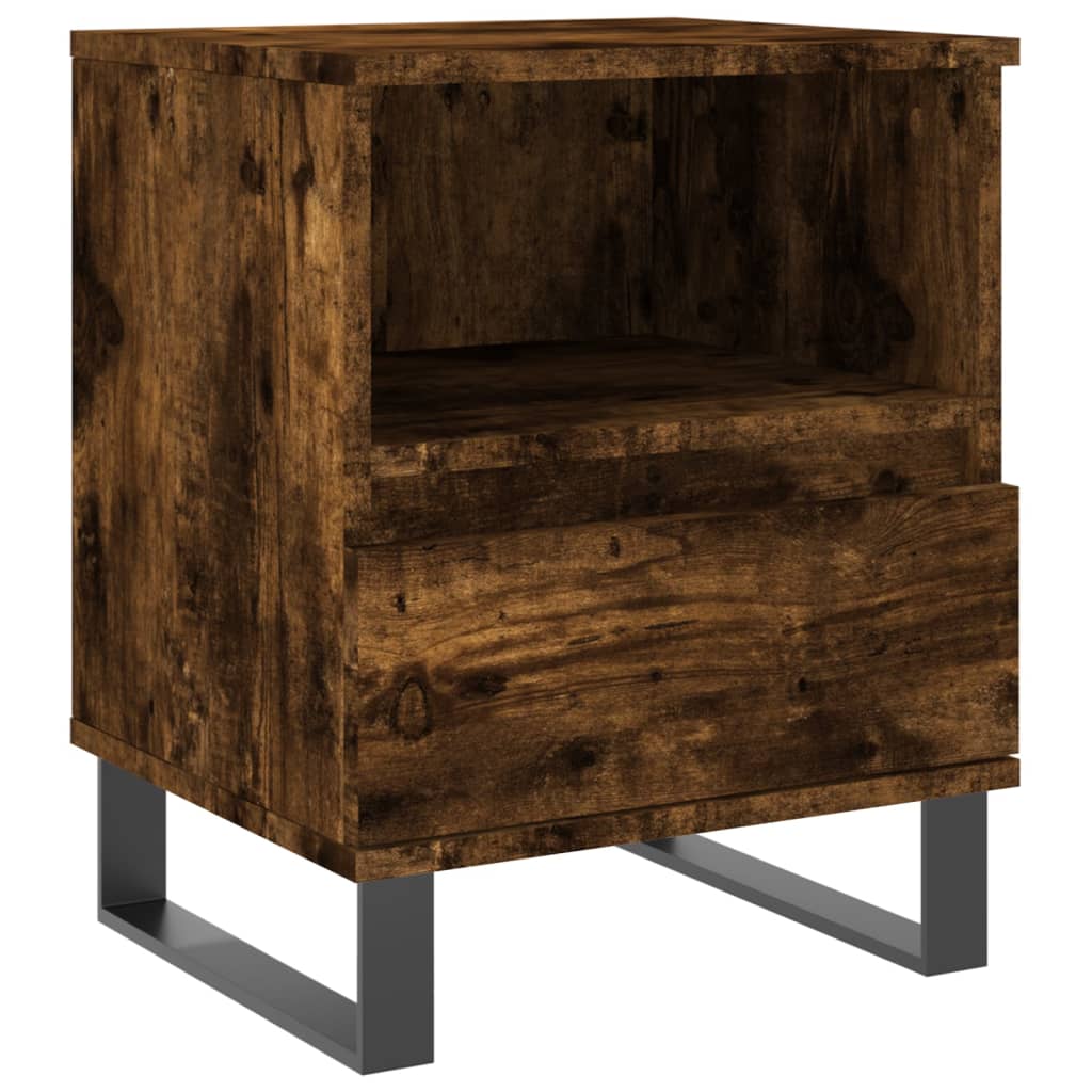 vidaXL Yöpöydät 2 kpl savutammi 40x35x50 cm tekninen puu