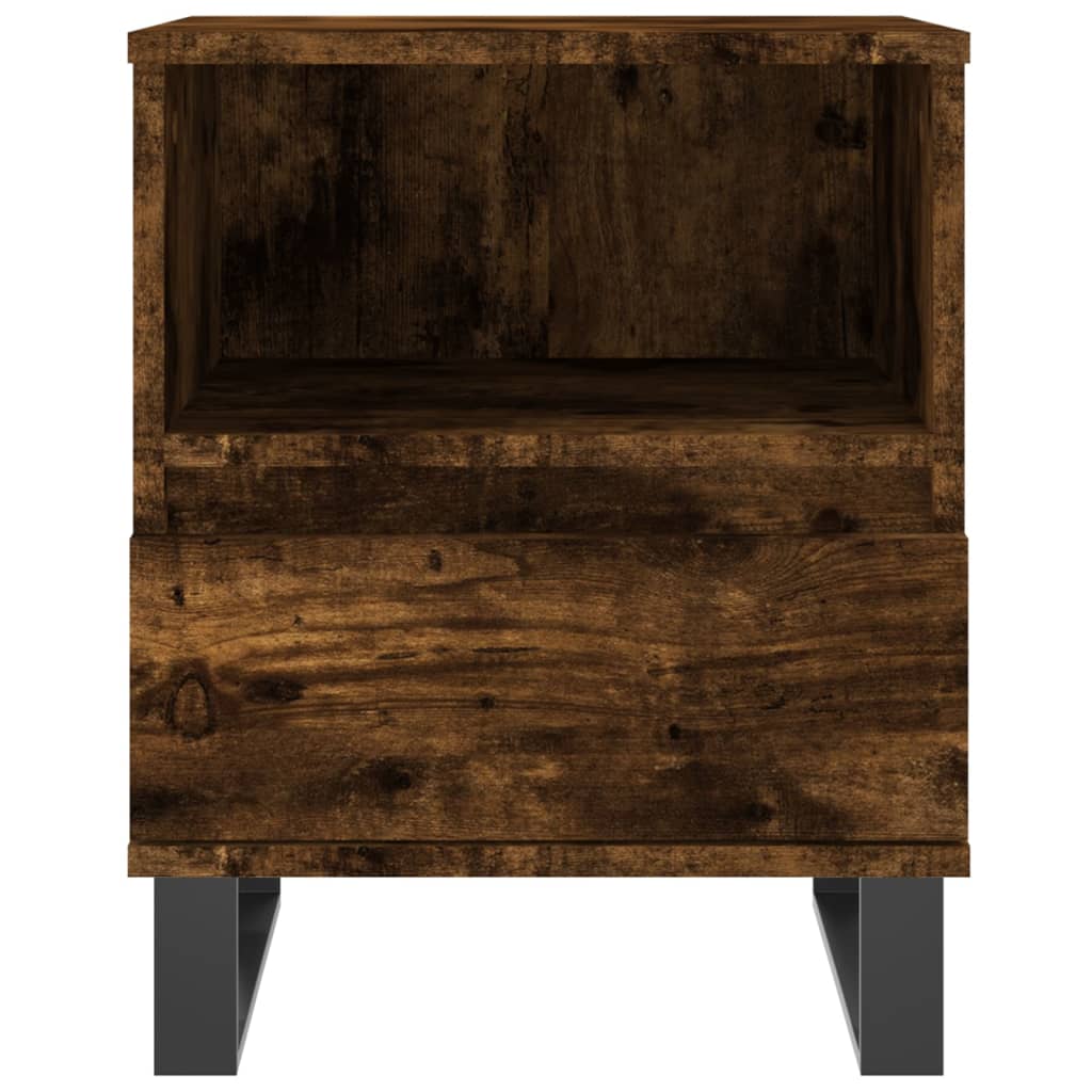 vidaXL Yöpöydät 2 kpl savutammi 40x35x50 cm tekninen puu