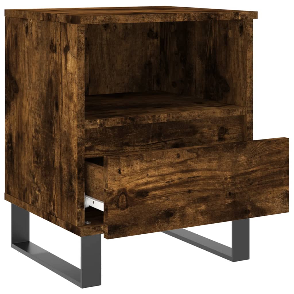 vidaXL Yöpöydät 2 kpl savutammi 40x35x50 cm tekninen puu