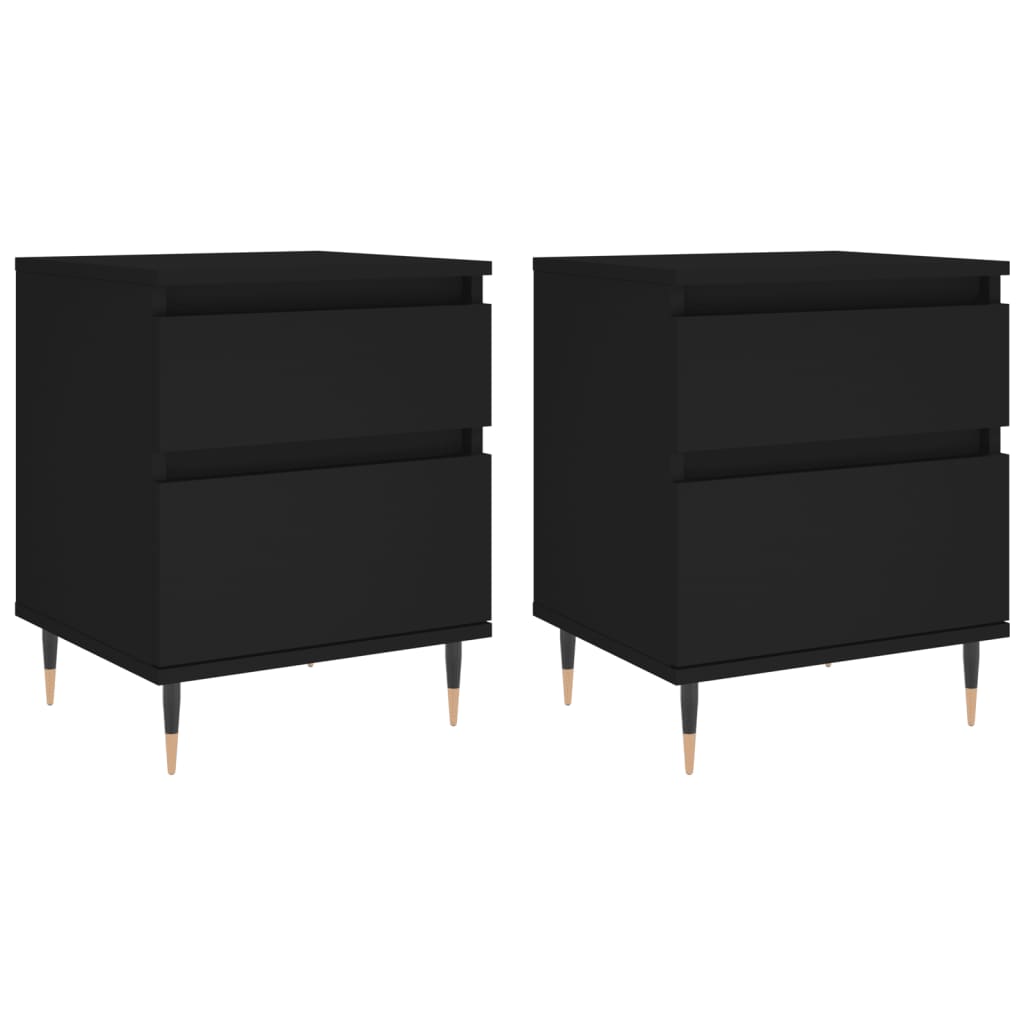 vidaXL Yöpöydät 2 kpl musta 40x35x50 cm tekninen puu