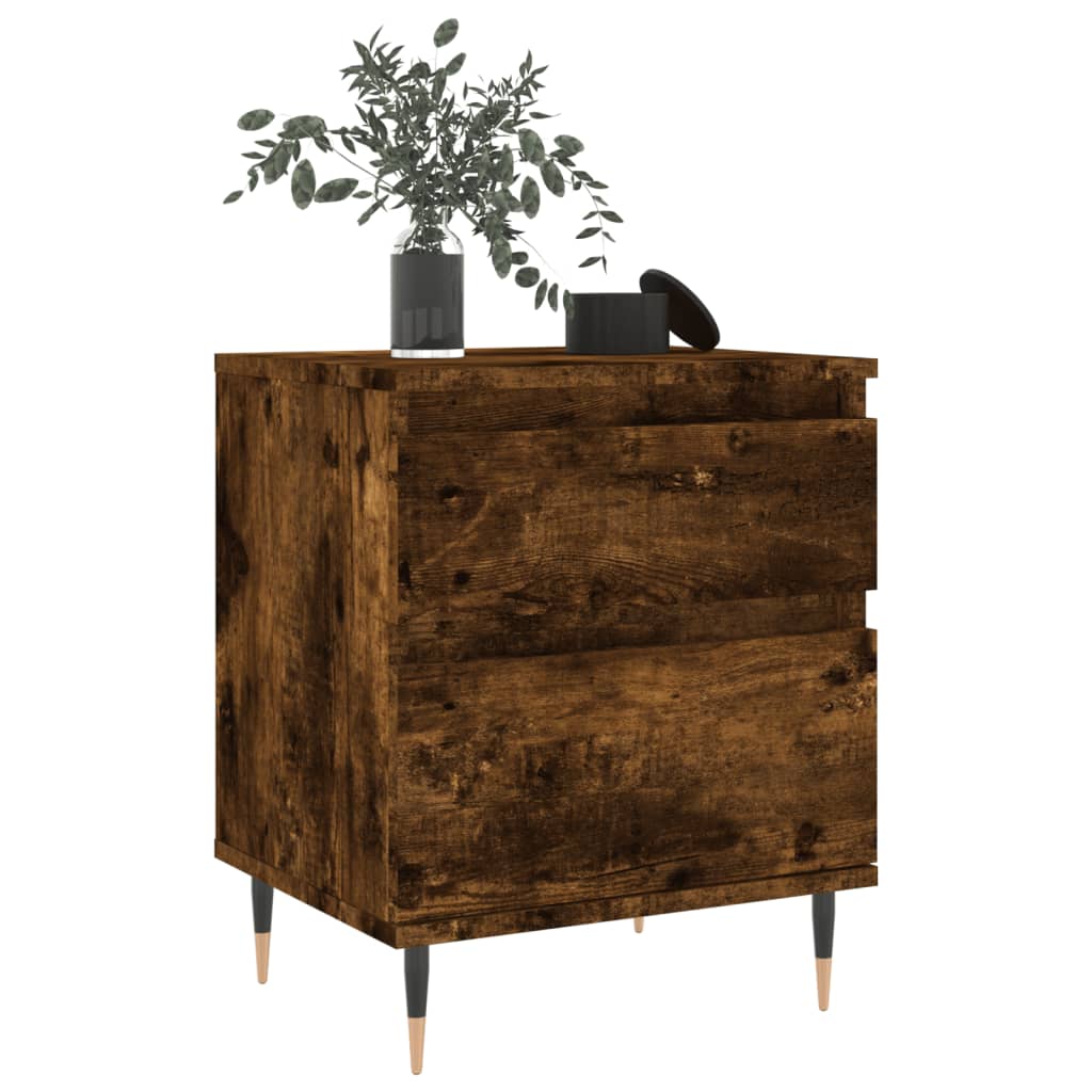 vidaXL Yöpöydät 2 kpl savutammi 40x35x50 cm tekninen puu