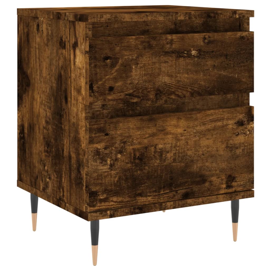 vidaXL Yöpöydät 2 kpl savutammi 40x35x50 cm tekninen puu
